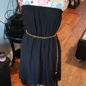 Black high low dress